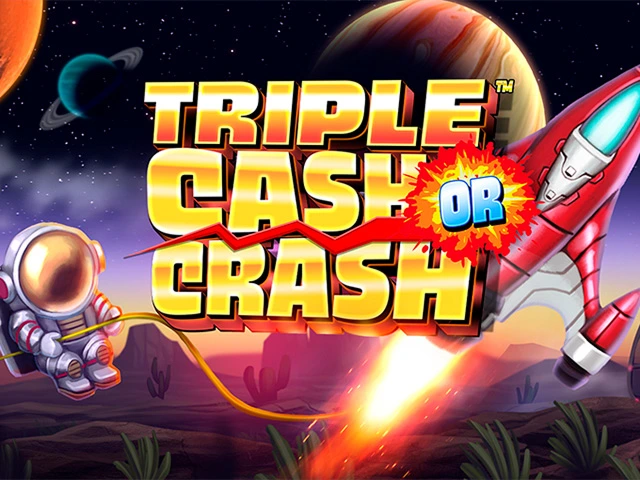 Triple Cash or Crash slot game with astronaut and rocket